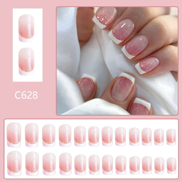 12 Sizes-24 PcsPress On Nails C628