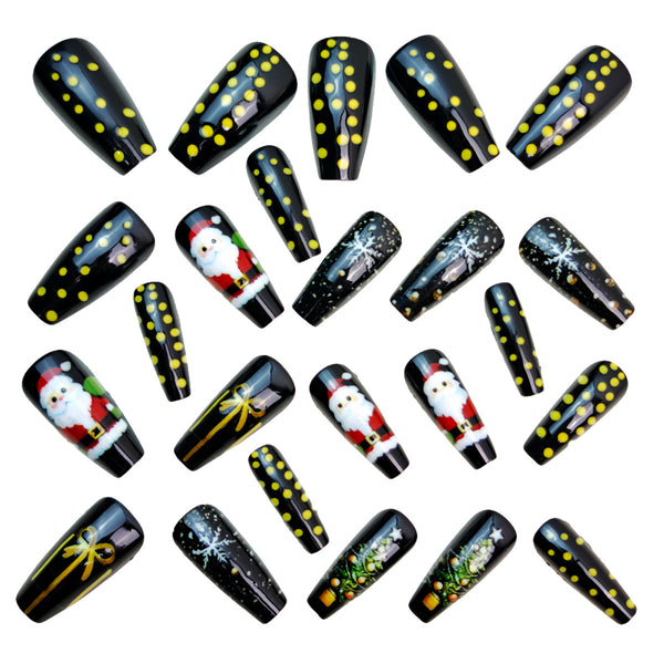 12 Sizes-24 Pcs Press On Nails Y1244