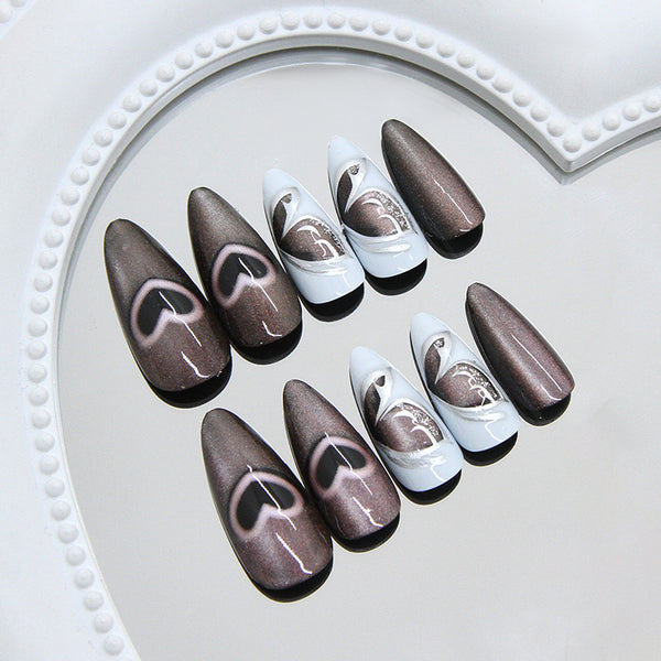 12 Sizes-24 Pcs Press On Nails W1984