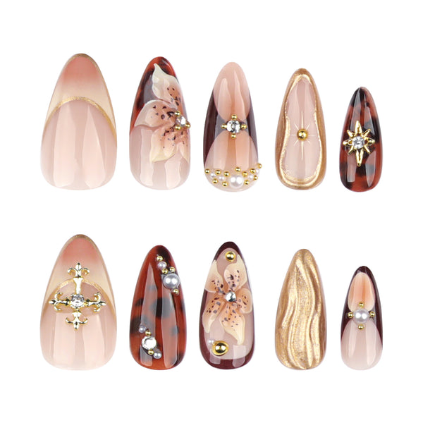 12 Sizes-24 Pcs Press On Nails DZXXXX