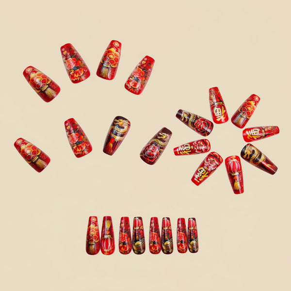 12 Sizes-24 Pcs Press On Nails Y1432