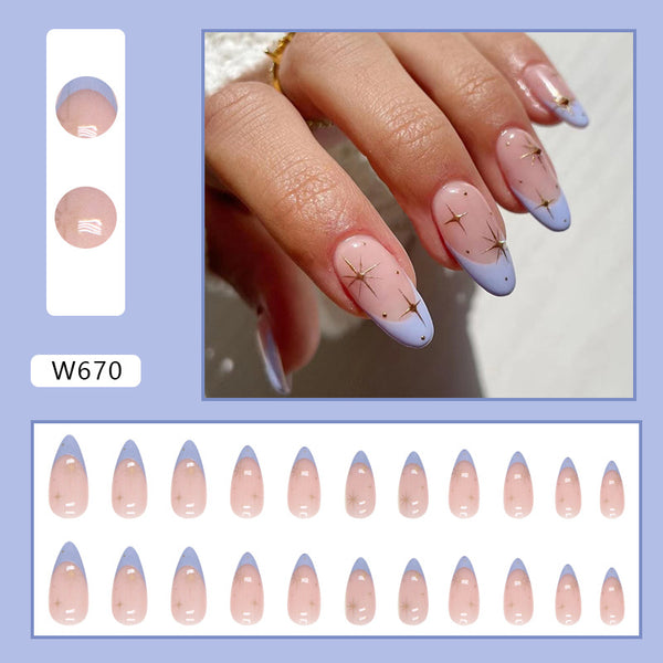 12 Sizes-24 Pcs Press On Nails W670