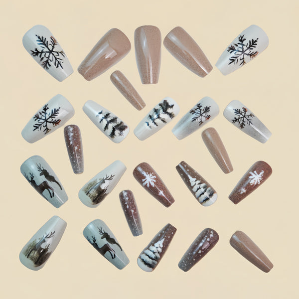 12 Sizes-24 Pcs Press On Nails Y1588