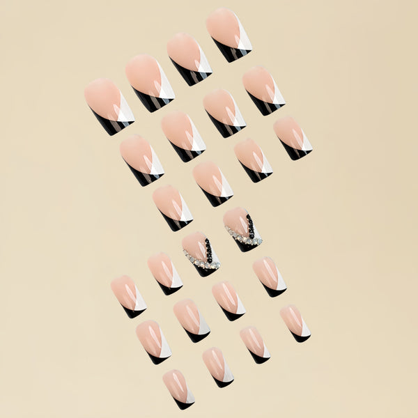 12 Sizes-24 Pcs Press On Nails D013