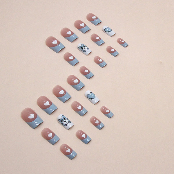 12 Sizes-24 Pcs Press On Nails W1307