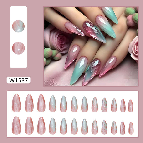 12 Sizes-24 Pcs Press On Nails W1537