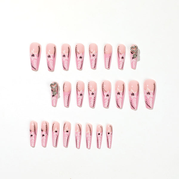 12 Sizes-24 Pcs Press On Nails JP1853