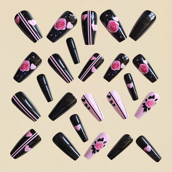 12 Sizes-24 Pcs Press On Nails Y1170