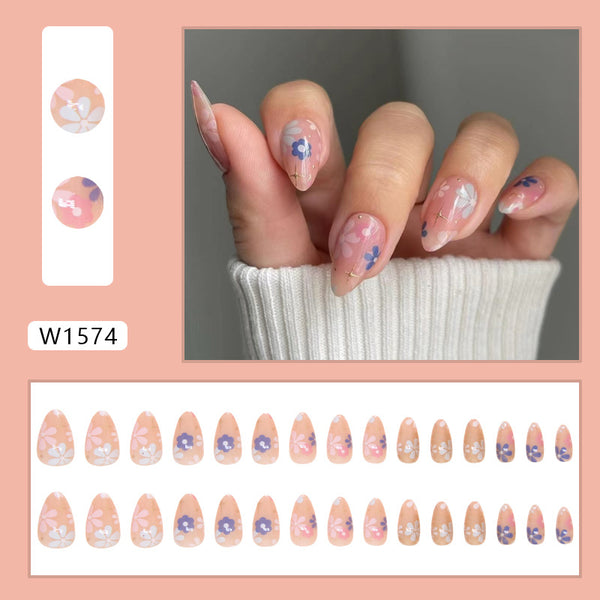 12 Sizes-24 Pcs Press On Nails W1574