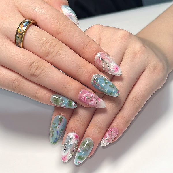 12 Sizes-24 Pcs Press On Nails JP3306