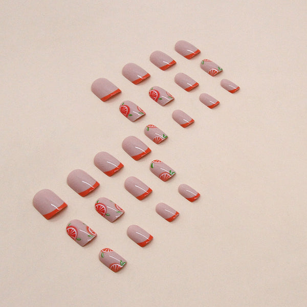 12 Sizes-24 Pcs Press On Nails W1018