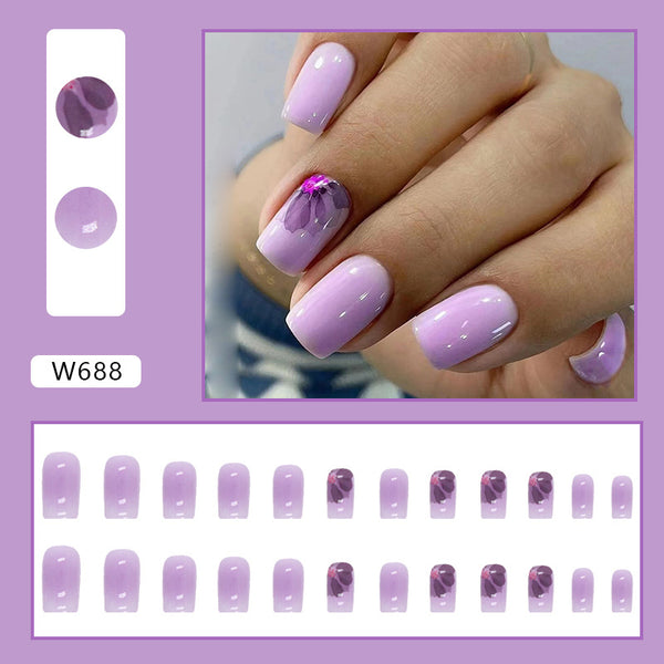 12 Sizes-24 Pcs Press On Nails W682