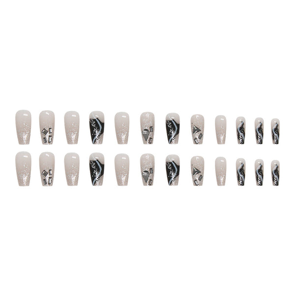 12 Sizes-24 Pcs Press On Nails Z676