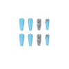 Blue Glossy Long Press on Nails