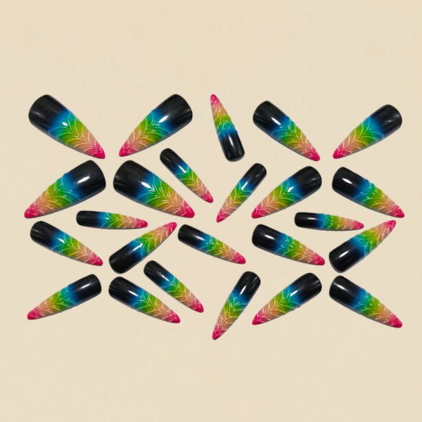 12 Sizes-24 Pcs Press On Nails Y1582
