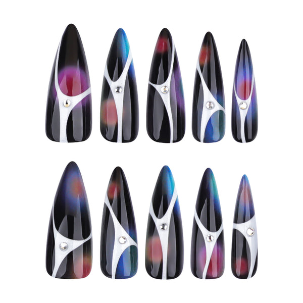 12 Sizes-24 Pcs Press On Nails JP3517
