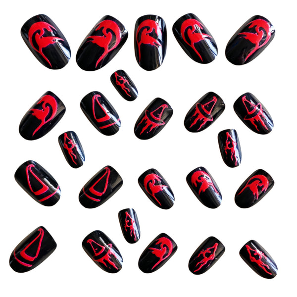 12 Sizes-24 Pcs Press On Nails Y1179
