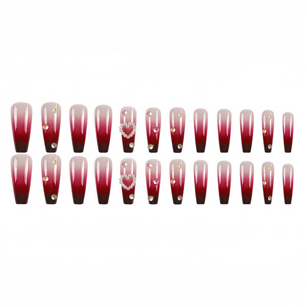 12 Sizes-24 Pcs Press On Nails D009