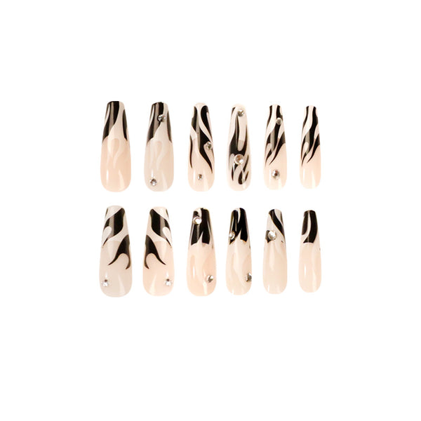 12 Sizes-24 Pcs Press On Nails JP1516
