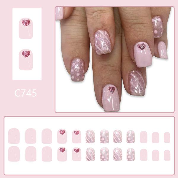 12 Sizes-24 Pcs Press On Nails C745