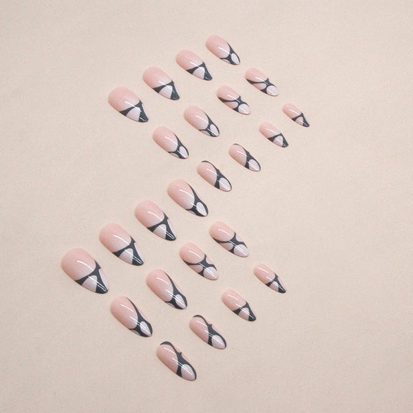 12 Sizes-24 Pcs Press On Nails W1187
