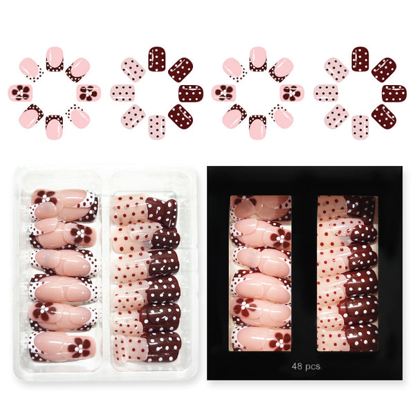 48 Pcs Press On Nails Polkadot-2-48pcs