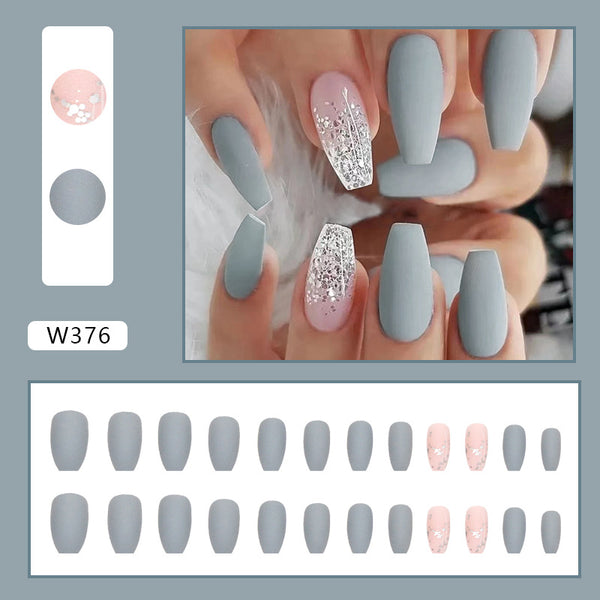 12 Sizes-24 Pcs Press On Nails W366