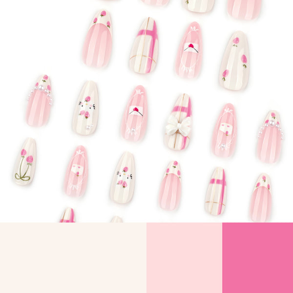12 Sizes-24 Pcs Press On Nails JP3915