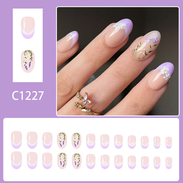 12 Sizes-24 Pcs Press On Nails C1227