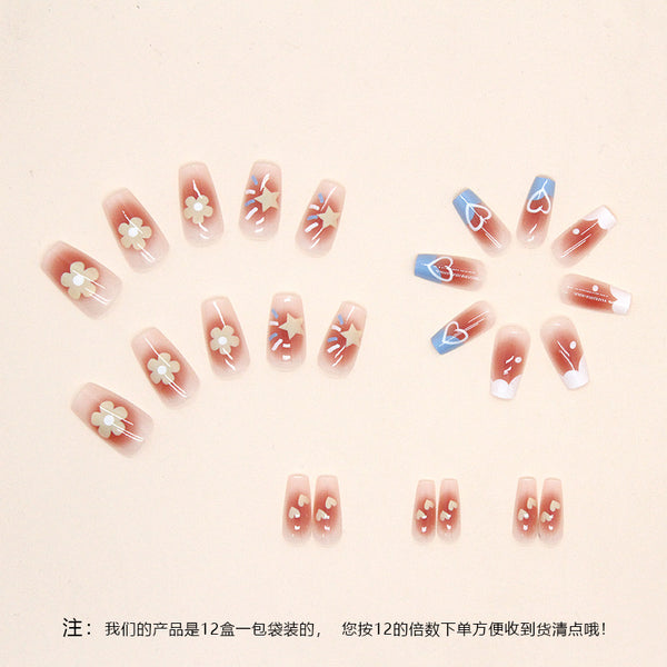 12 Sizes-24 Pcs Press On Nails R756
