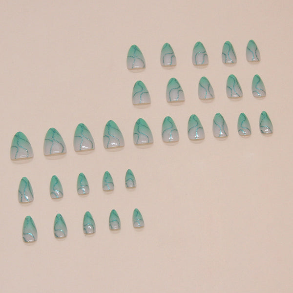 12 Sizes-24 Pcs Press On Nails W1626