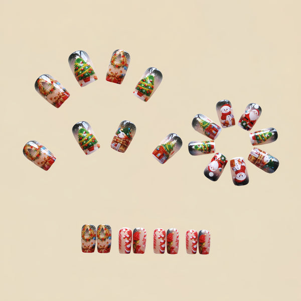 12 Sizes-24 Pcs Press On Nails Y1210