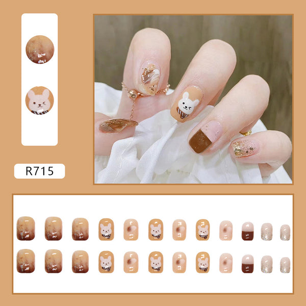 12 Sizes-24 Pcs Press On Nails R715