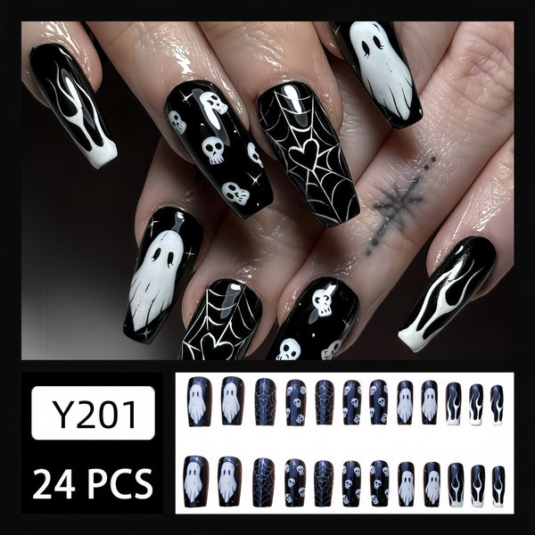 12 Sizes-24 Pcs Press On Nails Y201