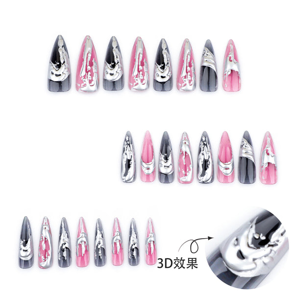 12 Sizes-24 Pcs Press On Nails JP3525