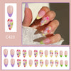 12 Sizes-24 Pcs Press On Nails C423
