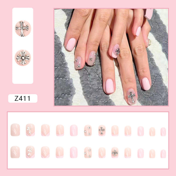 12 Sizes-24 Pcs Press On Nails Z411