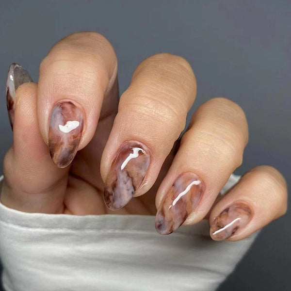 12 Sizes-24 Pcs Press On Nails W1500