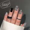 12 Sizes-24 Pcs Press On Nails BZ1417