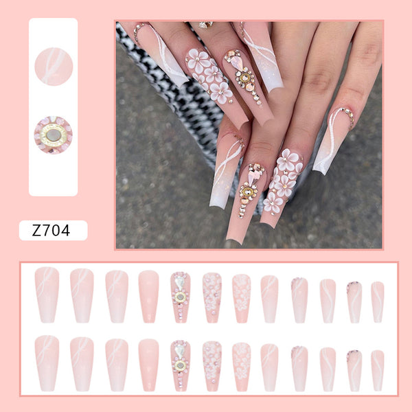 12 Sizes-24 Pcs Press On Nails Z704