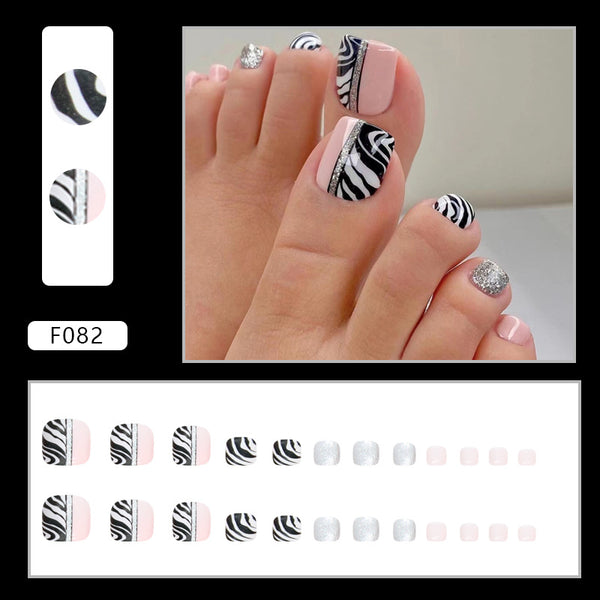 12 Sizes-24 Pcs Press On Nails F082