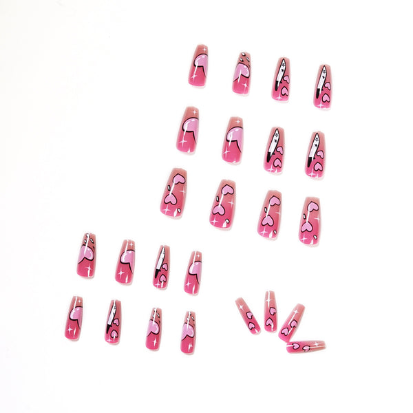 12 Sizes-24 Pcs Press On Nails JP1226