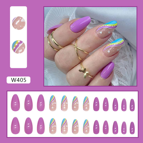12 Sizes-24 Pcs Press On Nails W405
