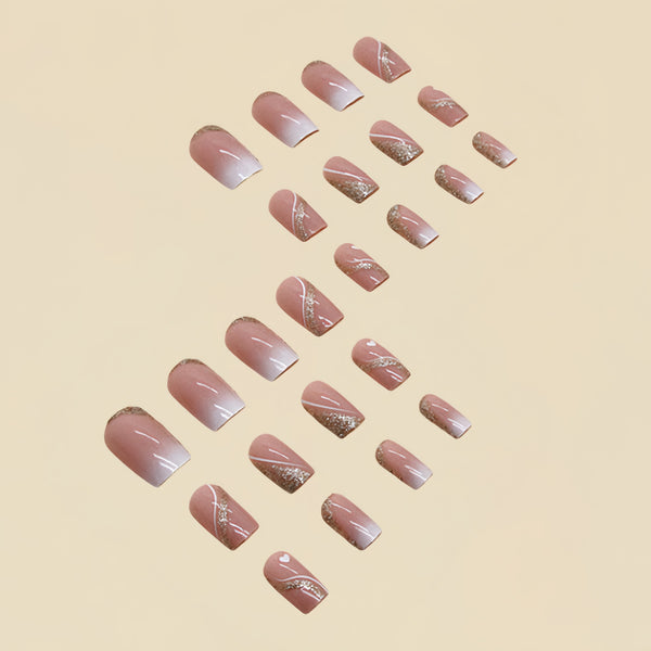 12 Sizes-24 Pcs Press On Nails Y102
