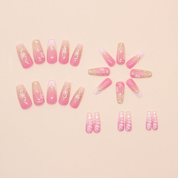 12 Sizes-24 Pcs Press On Nails W1776