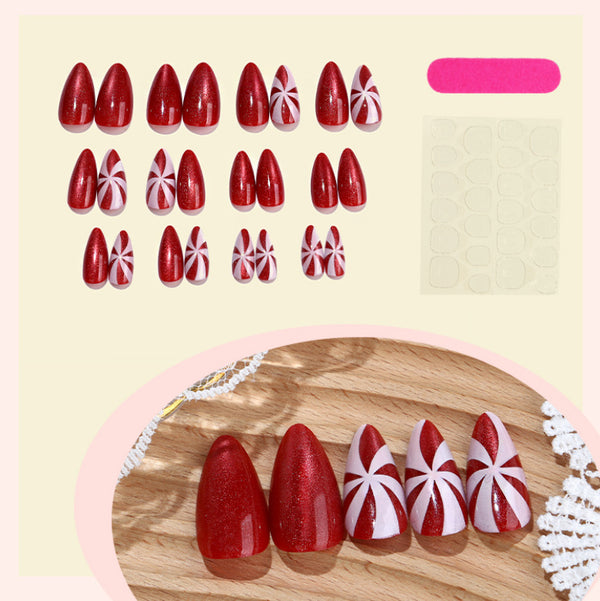 12 Sizes-24 Pcs Press On Nails 1XB1-13638