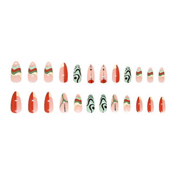 12 Sizes-24 Pcs Press On Nails W1909