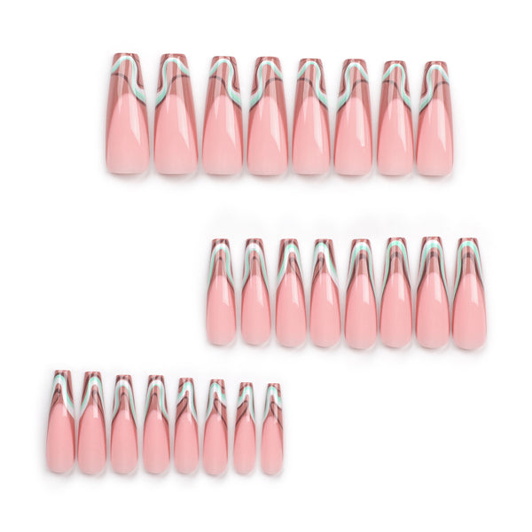 12 Sizes-24 Pcs Press On Nails JP3073