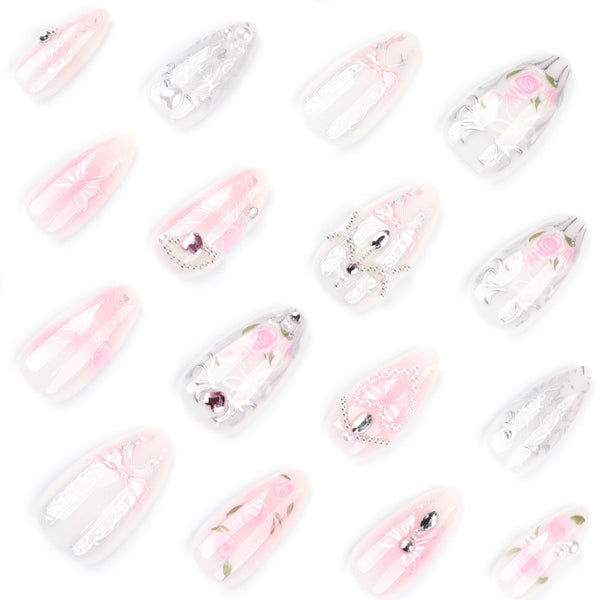 12 Sizes-24 Pcs Press On Nails JP3891
