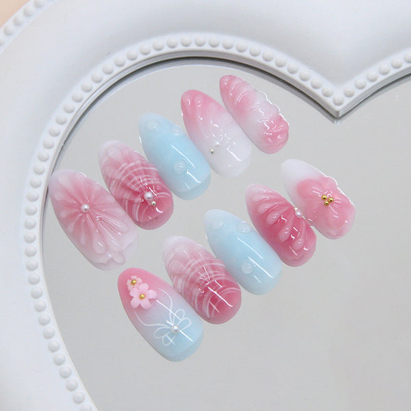 12 Sizes-24 Pcs Press On Nails Z1131